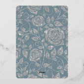 Invitation En Aluminium Aquarelle bleu Dusty Parties scintillant argent Ar (Verso)