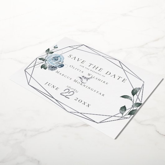 Invitation En Aluminium Aquarelle bleu foncé (Rotation)