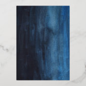 Invitation En Aluminium Aquarelle bleu foncé avec argent | Bar Mitzvah (Verso)