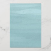 Invitation En Aluminium Aquarelle bleu moderne Mariage élégant (Verso)