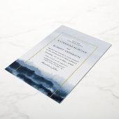 Invitation En Aluminium Aquarelle bleu paysage nature inspirée (Rotation)