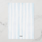 Invitation En Aluminium Aquarelle bleue Baptême garçon (Verso)