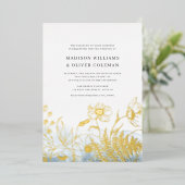 Invitation En Aluminium Aquarelle bleue + Bouquet Fleur sauvage Mariage RE (Debout devant)