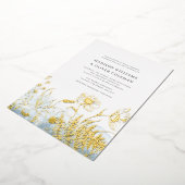Invitation En Aluminium Aquarelle bleue + Bouquet Fleur sauvage Mariage RE (Rotation)