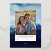 Invitation En Aluminium Aquarelle bleue Foil - Modèle modifiable (Verso)