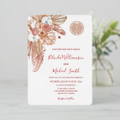 Invitation En Aluminium Aquarelle Boho Fleurs Mariage chinois (Debout devant)