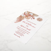 Invitation En Aluminium Aquarelle Boho Fleurs Mariage chinois (Rotation)