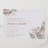 Invitation En Aluminium Aquarelle Boho Floral et Mariage botanique (Recto)