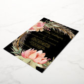 Invitation En Aluminium Aquarelle Boho Floral Rose Pampas Or (Rotation)