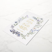 Invitation En Aluminium Aquarelle Botanique Fleur sauvage Mariage élégant (Rotation)