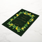 Invitation En Aluminium Aquarelle Cadre citron en Arrière - plan foncé (Rotation)