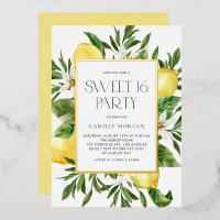 Aquarelle Citron Cadre Botanique Douceur 16 Partie