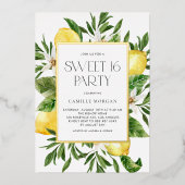 Invitation En Aluminium Aquarelle Citron Cadre Botanique Douceur 16 Partie (Recto)