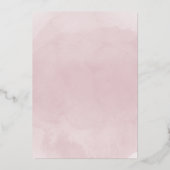 Invitation En Aluminium aquarelle croix rose Baptême (Verso)