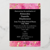 Invitation En Aluminium Aquarelle d'or rose 2025 - Diplôme photo (Verso)