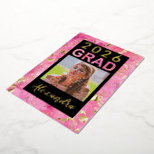 Invitation En Aluminium Aquarelle d'or rose 2025 - Diplôme photo (Rotation)