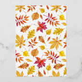 Invitation En Aluminium Aquarelle en chute Feuille Garland Automne Anniver (Verso)