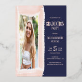 Invitation En Aluminium Aquarelle en or rose réel (Verso)