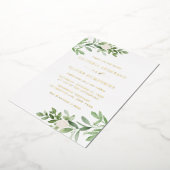 Invitation En Aluminium Aquarelle Fleurs blanches et Mariage de verdure (Rotation)