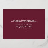 Invitation En Aluminium Aquarelle Fleurs d'automne Diplôme photo (Verso)