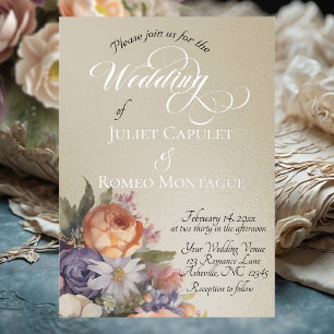 Invitation En Aluminium Aquarelle Fleurs sauvages - Blé