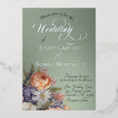 Invitation En Aluminium Aquarelle Fleurs Sauvages - Sauge (Recto)