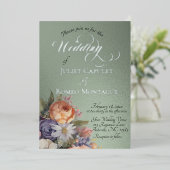 Invitation En Aluminium Aquarelle Fleurs Sauvages - Sauge (Debout devant)