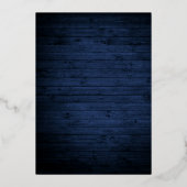 Invitation En Aluminium Aquarelle Floral Bleu Bois Mariage Or (Verso)