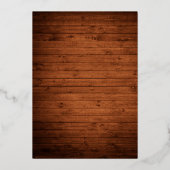 Invitation En Aluminium Aquarelle Floral Mariage Bois rustique Or (Verso)