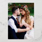 Invitation En Aluminium Aquarelle Floral Mariage photo Black Gold (Verso)