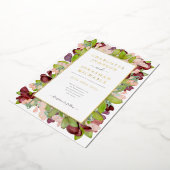 Invitation En Aluminium Aquarelle Florale Orange Gold Mariage (Rotation)