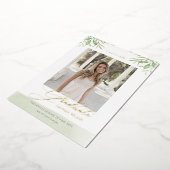 Invitation En Aluminium Aquarelle Foliage Feuille Script Photo Graduation (Rotation)