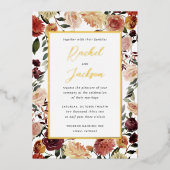 Invitation En Aluminium Aquarelle géométrique en fleur rustique Mariage fl (Recto)