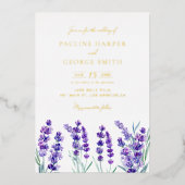 Invitation En Aluminium Aquarelle Lavande Fleurs Printemps Mariage (Recto)
