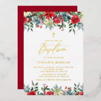 Aquarelle L'hiver fleurit Baptême Floral