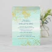 Invitation En Aluminium Aquarelle Mariage côtière (Debout devant)