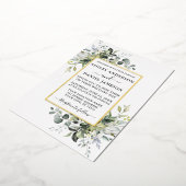 Invitation En Aluminium Aquarelle mariage Verdure Or élégant (Rotation)