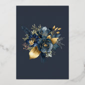 Invitation En Aluminium Aquarelle Midnight Blue Gold FlorMariage (Verso)