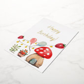 Invitation En Aluminium Aquarelle Moderne Champignon et Fraises (Rotation)