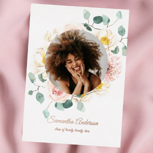 Invitation En Aluminium Aquarelle moderne colorée Beauté Cadre Rose Or