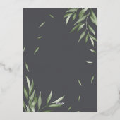 Invitation En Aluminium Aquarelle moderne Foliage Gras Accents géométrique (Verso)