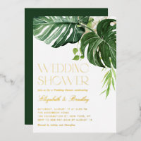 Aquarelle Monstera Feuilles Wedding shower tropica