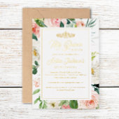 Invitation En Aluminium Aquarelle or bleu Quinceanera