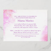 Invitation En Aluminium Aquarelle orchidée violet Soixante et fabuleux (Verso)