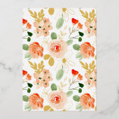 Invitation En Aluminium Aquarelle Parties scintillant Florale Moderne Quin (Verso)