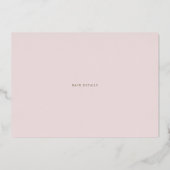 Invitation En Aluminium Aquarelle Peony rose Répétition Dîner Or (Verso)