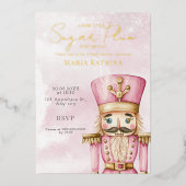 Invitation En Aluminium aquarelle Pink Nutcracker Baby shower Noël (Recto)