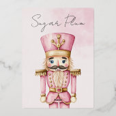 Invitation En Aluminium aquarelle Pink Nutcracker Baby shower Noël (Verso)