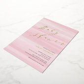 Invitation En Aluminium Aquarelle rose Baby shower à bande (Rotation)
