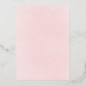 Invitation En Aluminium aquarelle rose blanc croix or Baptême (Verso)